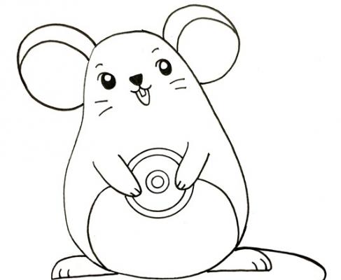 卡通新年老鼠简笔画